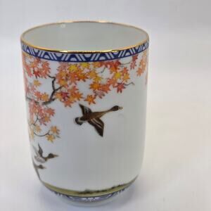 Franklin Porcelain 1985 Japan Autumn Maple Leaves Ducks Tea Cup